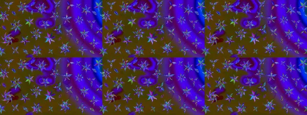 Çiçek ve yapraklı çiçek deseni. Küçük çiçekli şirin bir desen. Raster illüstrasyonu.