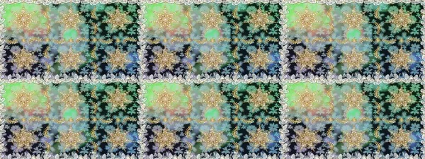 Damask altın soyut çiçek gri renklerde pürüzsüz desen. Süslü dekorasyon. Raster illüstrasyonu.