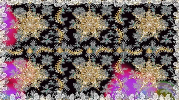 Barok tarzında kusursuz bir doğulu süsü. Geleneksel altın sarısı desenli gri ve siyah renkler ve altın elementler.