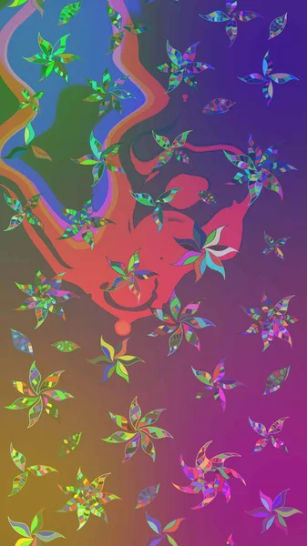 Eskiz arkaplan modeli. Raster hisseleri. Mor ve mor üzerine çiçekler. Suluboya, elle çizilmiş.