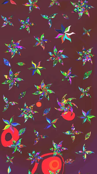 Parmak izi, kumaş, duvar kâğıdı, tekstil için raster dokusu. Renkli grunge, soyut arkaplanı kolonya ve yeşil çiçeklerle süslüyor. Nakış desenli çiçek deseni..