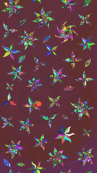 Sanat esinlenir, yeşillendirir, çiçek açar ve arka plan bırakır. Karalama çiçekleri çizim kalıbı. Raster deseni. Kahverengi ve yeşil el çizimi desen.