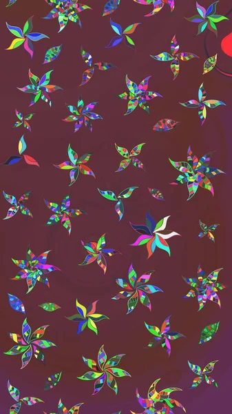 Kahverengi ve yeşil renklerde etnik çiçeklerle süslenmiş zarif bir eskiz şekli. Raster Çiçek İllüstrasyonu güzel tekstil..