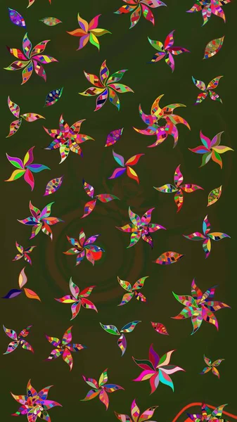 Zentangle soyut çiçekleri. Karalama çiçeği. Düz Çiçek Elementleri Tasarımı. Raster illüstrasyonu. Renkli Bahar Teması eskiz kalıbı. Şirin kumaş deseni.