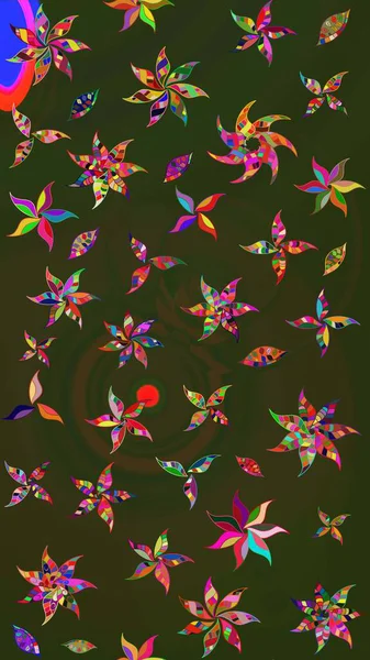 Kumaş desenli papatya çiçeği detayı. Yeşil ve gri renkte çiçekler.