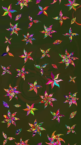 Düz Çiçek Elementleri Tasarımı. Renkli Bahar Teması eskiz kalıbı. Yeşil ve gri renkli çiçekler. Çiçek desenli eskiz, yaz çiçekleri..