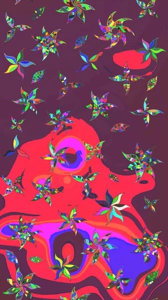 Eskiz arkaplan modeli. Vadinin çiçekleri kahverengi ve pembe renklerde. Suluboya, elle çizilmiş. Raster - stok.