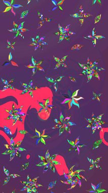 Raster deseni. Küçük çiçekte güzel bir çiçek deseni var. Çiçekli çiçek deseni, suluboya..