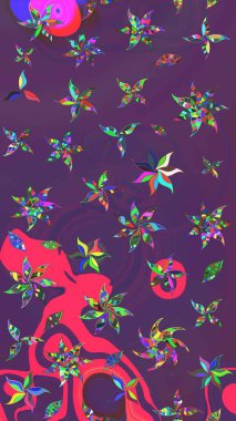 Küçük bir çiçekte eskiz deseni. Raster illüstrasyonu. Hoş bir çiçek geçmişi var. Güzel kumaş deseni.