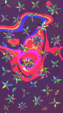 Raster - stok. Mor ve pembe çiçekli eskiz deseni, suluboya çiçek deseni, sevimli çiçek, duvar kağıdı, kart veya kumaş için fayanslı.