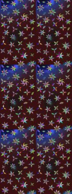 Gömlek, arka plan modelini çiz. Tropik çiçekler. Kahverengi ve mor renkte çiçekler.