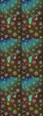 Botanik çizim kalıbı. Organik elementler. Suluboya etkisi. Raster deseni.