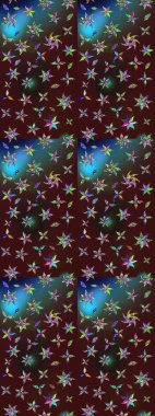 Karalama çiçekleri çizim kalıbı. Sanat ilham verici ve mavi tarzı çiçekler ve arkasında izler bırakıyor. Kahverengi ve mavi el çizimi desen. Raster deseni.