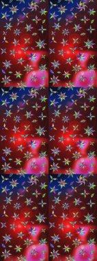 Kırmızı ve kahverengi renkte çiçeklerle çizilmiş çiçek deseni. Suluboya tarzında kırmızı ve kahverengi renkte çiçekler.