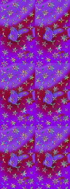 Raster Illustrasyon 'daki Çiçek Deseni' nin son moda çizimi. Güzel kumaş deseni. Renkli Yaz Temalı eskiz kalıbı. Düz Çiçek Elementleri Tasarımı.