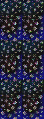 Raster illüstrasyonundaki çiçek desenli çizim. Gri ve mavi renklerde. Güzel kumaş deseni. Raster illüstrasyonu.