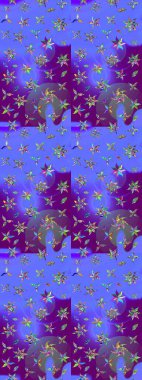 Çiçekli çiçek deseni, suluboya. Raster deseni. Süslü kumaş deseni.