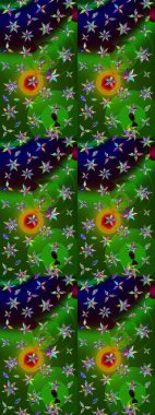 Tomurcukları çiçek olan sevimli bir çiçek deseni. Eskiz geçmişi. Raster illüstrasyonu. Kumaş, tekstil, duvar kağıdı baskısı için. Eski usul. Raster..