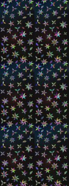 Fabric pattern texture daisy flowers detail. Flowers on gray and blue colors.