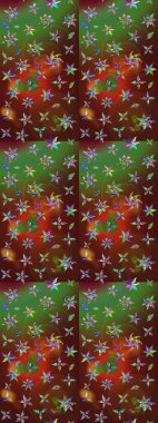 Düz Çiçek Elementleri Tasarımı. Renkli Bahar Teması eskiz kalıbı. Raster..