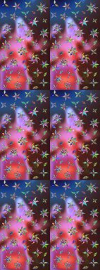 Düz Çiçek Elementleri Tasarımı. Kahverengi ve mavi renkli çiçekler. Güzel çiçek deseni. Renkli Bahar Teması çizim şablonu.