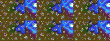 Küçük çiçekte güzel bir desen. Çiçekli yaz çiçekleri. Robot resim. Moda baskıları için zarif bir şablon. Motley illüstrasyonu. Küçük renkli çiçekler..