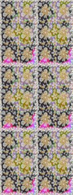 Raster altın pürüzsüz desen. Düz elle çizilmiş klasik koleksiyon. Gri renkli ve altın elementli altın desenli. Arkaplan, kumaş, altın duvar kağıdı.