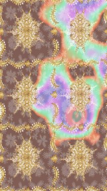 Bej renkli desen. Raster Golden Mehndi eskiz kalıbı. Kına dövmeli süs çiçekleri, altın çıkartmalar, mehndi ve yoga tasarımı, kartlar ve parmak izleri..