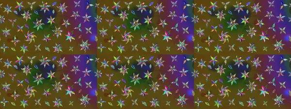 Çiçekli eskiz deseni. Suluboya çizimi. Yeşil ve kahverengi renkli çiçekler. El çizimi.