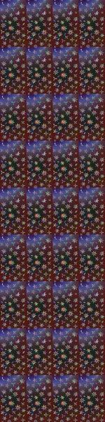 Çok renkli ve kahverengi zarif küçük çiçekler ve mor ve kahverengi renkli komik böcekler, raster desen, illüstrasyon.