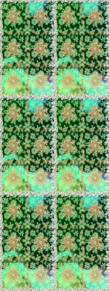 Klasik Raster Golden. Çiçek süsü kumaş deseni, cam, çiçek desenli metal altın elementli yeşil renkte.