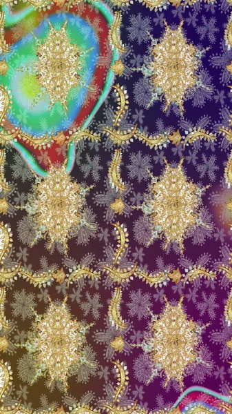 Doğu tarzı arabesk tarzında altın elementler. Çizim altın desenli bukleler. Raster Golden eskiz kalıbı. Tarafsız renkler üzerine çizim deseni.