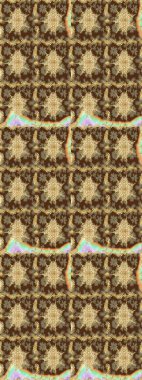 Barok tarzında eskiz oryantal süsü. Kahverengi renklerde altın desenler ve altın elementler. Raster oryantal süs. Geleneksel klasik altın desen.