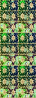 Hassas altın deseni açın. Raster sanatı. Yeşil renkler ve altın elementler üzerine çizim. Parlak dantel, stilize çiçekler, şal desenli. Doğu tarzı arabesk. Altın desenli bukleler çiz