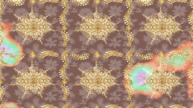 Patina. Küçük bir alan derinliği. Lüks mobilyalar. Oyma. Eskiz öğesi ahşap oyma. Bej renkli ve altın elementli desen. Klasik mobilya tarzı. Altın çerçeveli bej arkaplan.