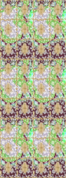 Tasarım için Damask çizim kalıbı. Tarafsız renklerde altın elementlerle Raster çizim deseni.