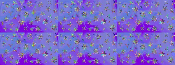 Küçük çiçekteki sevimli çiçek deseni. Mor ve mavi renkte çiçekler.