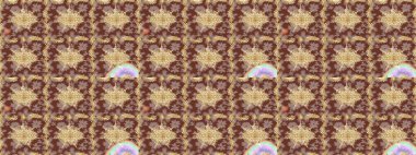 Tasarım şablonu için çizgi çizimi sınırı. Doğu tarzı element. Kahverengi renklerde altın element. Altın desenli çiçek dekoru. Davetiyeler, kartlar, web sayfası için Raster illüstrasyonu.