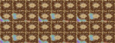 Raster illüstrasyonu. Kahverengi renkli ve altın elementli eskiz deseni. Geleneksel oryantasyon süsü. Klasik Raster altın desenini çiz. Klasik vintage arkaplan.