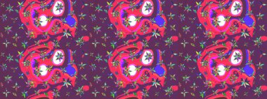 Zentangle soyut çiçekleri. Güzel kumaş deseni. Renkli Bahar Teması eskiz kalıbı. Raster illüstrasyonu. Karalama çiçeği. Düz Çiçek Elementleri Tasarımı.