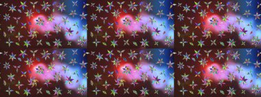 Çiçekli karalama şeklinde Raster çiçek deseni. Kahverengi ve mavi renkli çiçekler. Nazikçe, güzel çiçek arkaplanı..