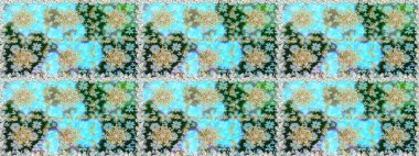 Oriental raster klasik mavi, nötr ve altın desenli. Raster illüstrasyonu. Kusursuz soyut arkaplan.