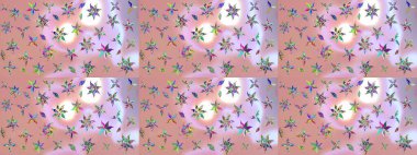 Kumaş desenli papatya çiçeği detayı. Tarafsız ve pembe renkte çiçekler.