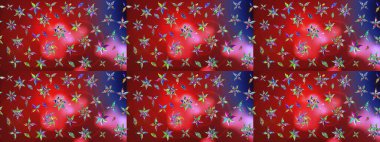 Renkli çizim kalıbı. Çiçek arkaplan. Çiçek duvar kâğıdı. Raster illüstrasyonu. Kırmızı ve pembe renkli şirin tekstil.