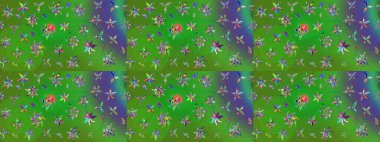 Çiçek kompozisyonu, el boyası, hassas şablon. Sevgililer günü ve tebrik kartı konsepti için şık bir davetiye. Yeşil ve mor renkli manzaralı çiçek deseni. Üst görünüm, yumuşak biçim.