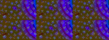 Çiçekli karalama şeklinde Raster çiçek deseni. Yumuşak, bahar çiçekli arka plan. Kahverengi ve mor renkte çiçekler.