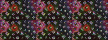 Bahar mevsimi. Nazik romantik baskı. Raster güzel bir çiçek deseni çizmiş. Gri ve kahverengi renkli çiçekler. Tatil havası..