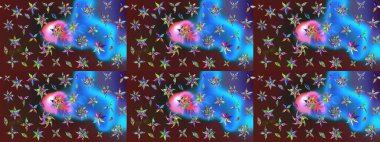 Raster illüstrasyonu. Mor ve mavi renklerde. Anti-stres için Raster soyut şablon sayfası.