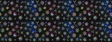 Gri ve mavi renkli şirin çiçek desenleri. Raster Modaya uygun kumaş deseni. Renkli Bahar Teması eskiz kalıbı. Düz Çiçek Elementleri Tasarımı.