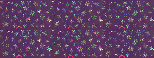 Çizgi çizimi kalıbı. Şirin çiçekler. Raster Moda kumaş deseni.